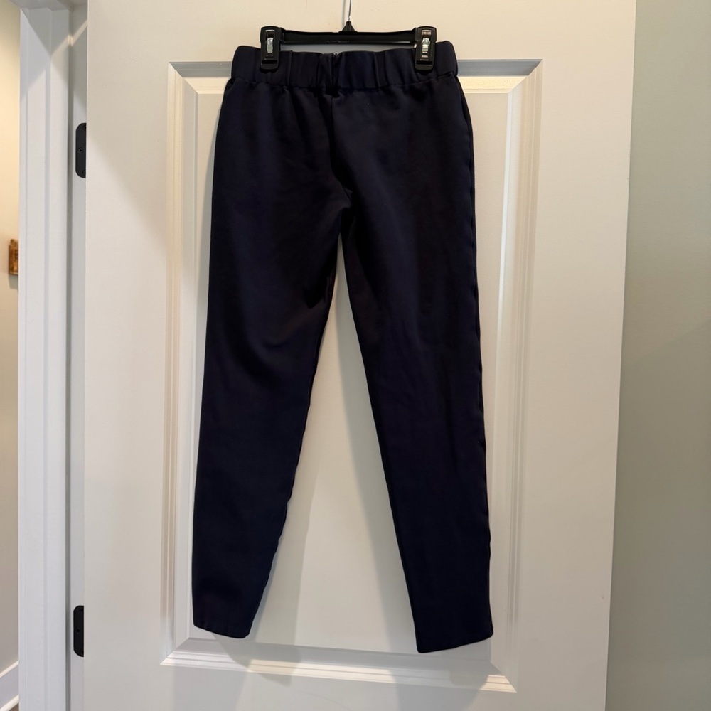 ANN MASHBURN Navy Blue Pull On Ankle Pants - Picture 3 of 4